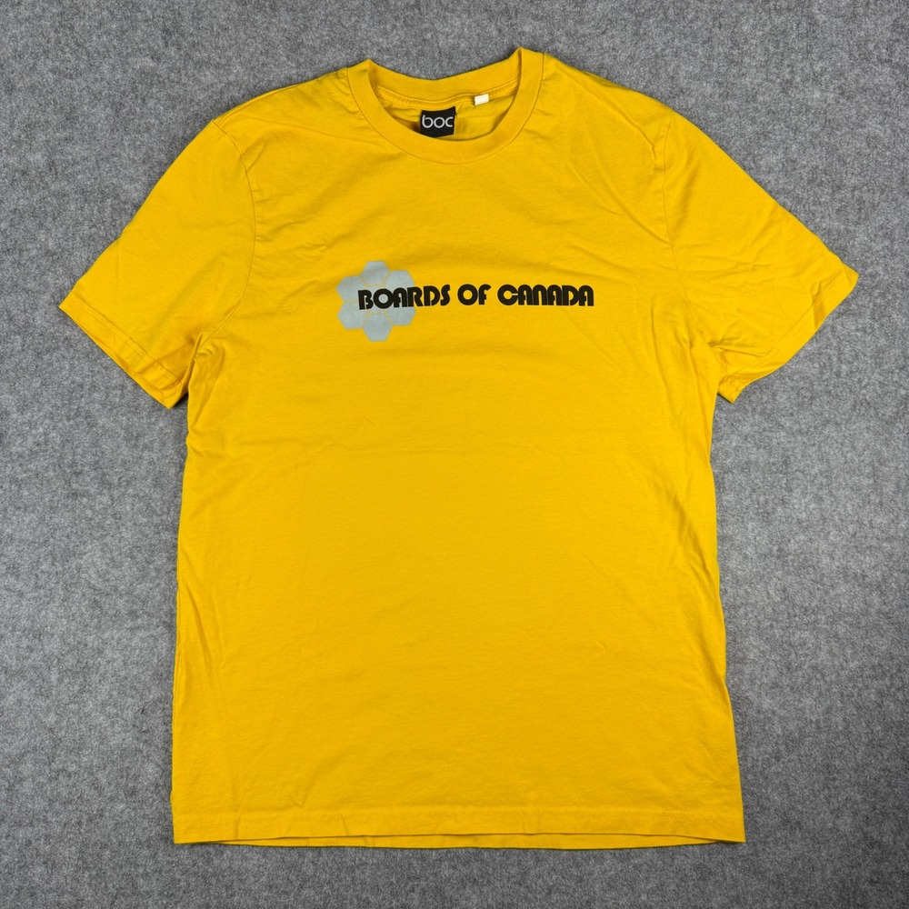 NWOT - Warp Records x Boards of Canada - Inferno - Big Hex T-Shirt - L - Yellow